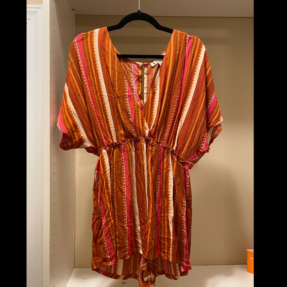 Brown/Orange Tribal Print SS Romper (Medium)